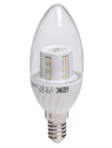 Лампа светодиодная C35 свеча кристал 3.5 Вт 260 Лм 230 В 2700 К E14 IEK