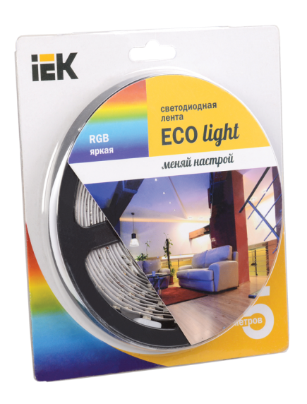 Лента LED 5м  блистер LSR-3528RGB54-4.8-IP20-12V IEK-eco